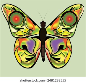 colorful butterfly art, logo, wall decoration,

