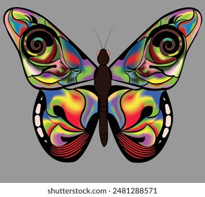 colorful butterfly art, logo, wall decoration,
