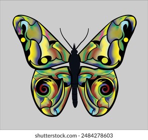 colorful butterfly art, logo, wall decoration,
