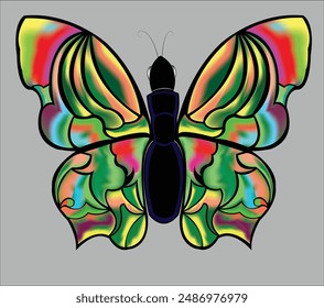 colorful butterfly art, logo, wall decoration,
