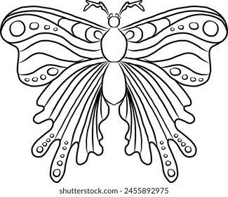 Colorful Butterfly art print poster,Butterfly wall decor.Set of realistic vector butterfly.Collection of vintage elegant illustrations of butterfly.Clip art.Design element for your project.line art