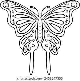 Colorful Butterfly art print poster,Butterfly wall decor.Set of realistic vector butterfly.Collection of vintage elegant illustrations of butterfly.Clip art.Design element for your project.line art
