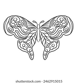 Colorful Butterfly art print poster,Butterfly wall decor.Set of realistic vector butterfly.Collection of vintage elegant illustrations of butterfly.Clip art.Design element for your project.line art