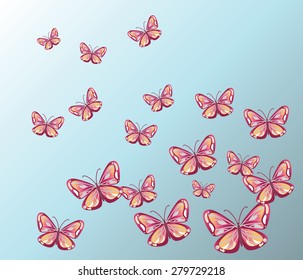 Colorful Butterfly Background. Vector