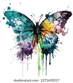 Colorful butterfly background vector image