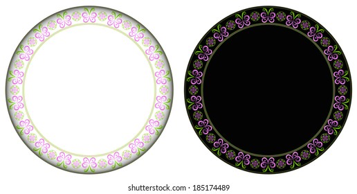 Colorful butterfly circle frame