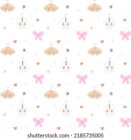 Colorful butterfly cute background pattern vector