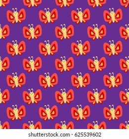 Colorful butterfly decorative seamless pattern vector graphic summer free fly present illustration.