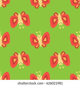 Colorful butterfly decorative seamless pattern vector graphic summer free fly present illustration.