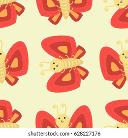 Colorful butterfly decorative seamless pattern vector graphic summer free fly present illustration.