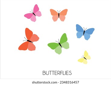 colorful butterfly design hand drawn