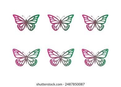 Colorful Butterfly with editable vector collections 