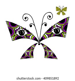 Colorful butterfly with eyes for your design