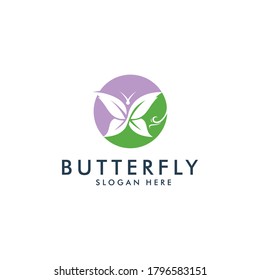 colorful butterfly gradient artwork logo template. Animal abstract design vector concept