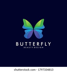 colorful butterfly gradient artwork logo template. Animal abstract design vector concept