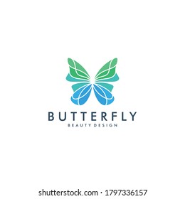 colorful butterfly gradient artwork logo template. Animal abstract design vector concept