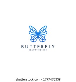 colorful butterfly gradient artwork logo template. Animal abstract design vector concept
