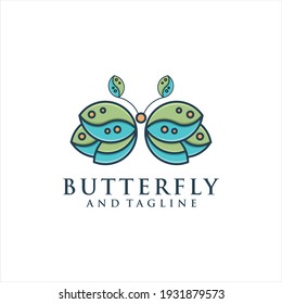 colorful butterfly gradient artwork logo template. Animal abstract design vector concept.