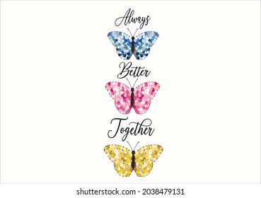 colorful butterfly hand drawn design vector art