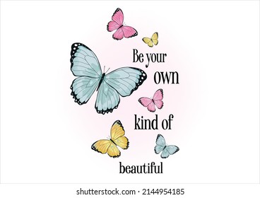 colorful butterfly hand drawn design vector