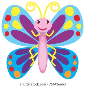 Colorful Butterfly Happy Smile Illustration Stock Vector (Royalty Free ...