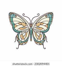 A colorful butterfly with intricate details, perfect for a logo design that represents grace, transformation, and beauty