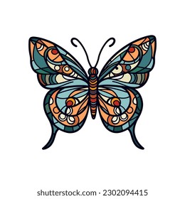 A colorful butterfly with intricate details, perfect for a logo design that represents grace, transformation, and beauty