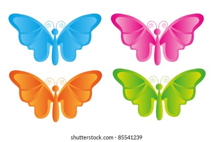 colorful butterfly isolated over white background. vector
