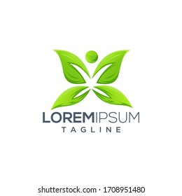 colorful butterfly logo design illustration