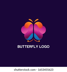 colorful Butterfly logo design vector