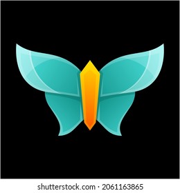 colorful butterfly logo design vector