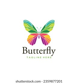 Colorful butterfly logo design vector illustration template
