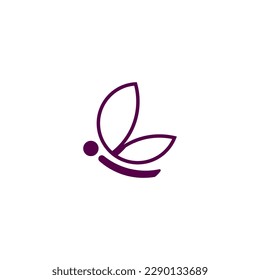 colorful butterfly logo flat vector illustration.