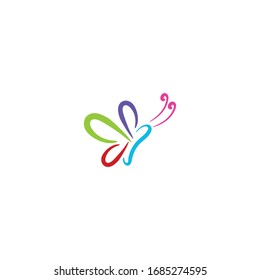 Colorful butterfly logo Ideas. Inspiration logo design. Template Vector Illustration. Isolated On White Background.