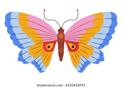 Colorful Butterfly logo isolated. Butterfly illustration. Beautiful insects isolated on white background. Spring summer seasons butterfly. design element. Vector illustration