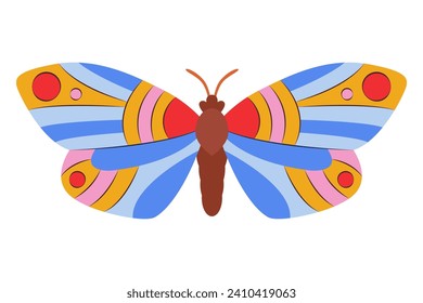 Colorful Butterfly logo isolated. Butterfly illustration. Beautiful insects isolated on white background. Spring summer seasons butterfly. design element. Vector illustration