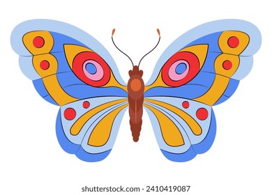 Colorful Butterfly logo isolated. Butterfly illustration. Beautiful insects isolated on white background. Spring summer seasons butterfly. design element. Vector illustration