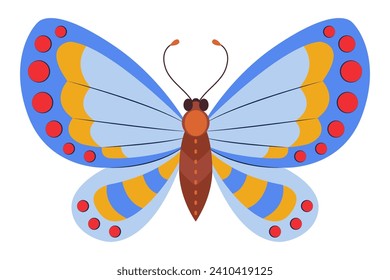 Colorful Butterfly logo isolated. Butterfly illustration. Beautiful insects isolated on white background. Spring summer seasons butterfly. design element. Vector illustration