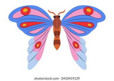 Colorful Butterfly logo isolated. Butterfly illustration. Beautiful insects isolated on white background. Spring summer seasons butterfly. design element. Vector illustration