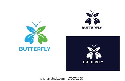 Colorful butterfly logo with modern style can be used for business, spa, fashion, cosmetics, salon, health care, In design with a monarch, wings, Papilio, given black and white color, vector EPS 10