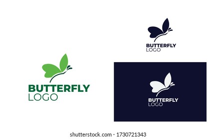 Colorful butterfly logo with modern style can be used for business, spa, fashion, cosmetics, salon, health care, In design with a monarch, wings, Papilio, given black and white color, vector EPS 10