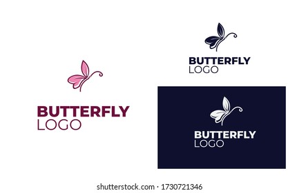Colorful butterfly logo with modern style can be used for business, spa, fashion, cosmetics, salon, health care, In design with a monarch, wings, Papilio, given black and white color, vector EPS 10