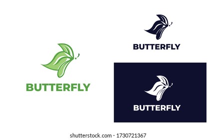 Colorful butterfly logo with modern style can be used for business, spa, fashion, cosmetics, salon, health care, In design with a monarch, wings, Papilio, given black and white color, vector EPS 10