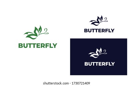 Colorful butterfly logo with modern style can be used for business, spa, fashion, cosmetics, salon, health care, In design with a monarch, wings, Papilio, given black and white color, vector EPS 10