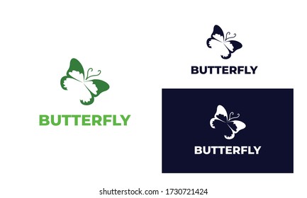 Colorful butterfly logo with modern style can be used for business, spa, fashion, cosmetics, salon, health care, In design with a monarch, wings, Papilio, given black and white color, vector EPS 10