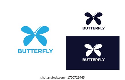 Colorful butterfly logo with modern style can be used for business, spa, fashion, cosmetics, salon, health care, In design with a monarch, wings, Papilio, given black and white color, vector EPS 10