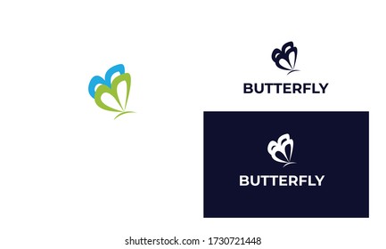 Colorful butterfly logo with modern style can be used for business, spa, fashion, cosmetics, salon, health care, In design with a monarch, wings, Papilio, given black and white color, vector EPS 10