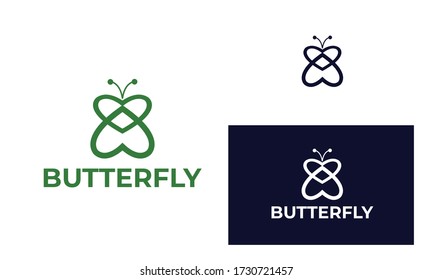 Colorful butterfly logo with modern style can be used for business, spa, fashion, cosmetics, salon, health care, In design with a monarch, wings, Papilio, given black and white color, vector EPS 10