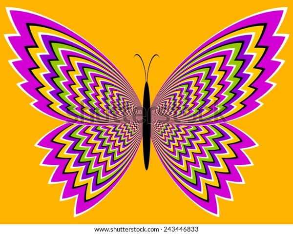 Colorful butterfly (optical expansion illusion)