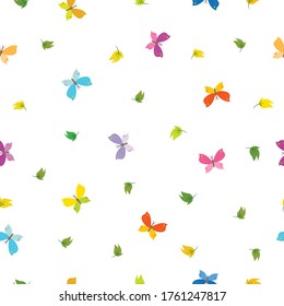 Colorful butterfly pattern Seamless vector background Use for publications, fabrics, textiles